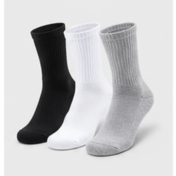 Black white and gray crew socks