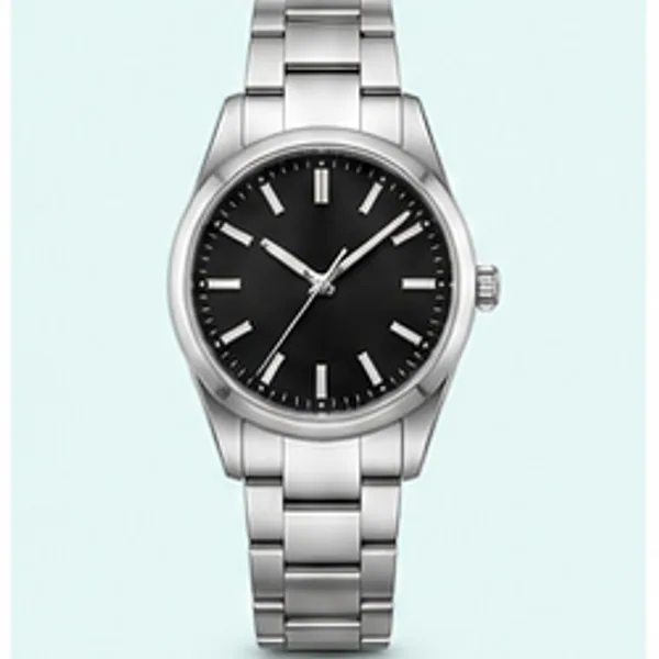 Black dial steel sports watch